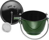 Staub 1-Quart Round Cast Iron Tea Kettle, Basil Green, Made in France