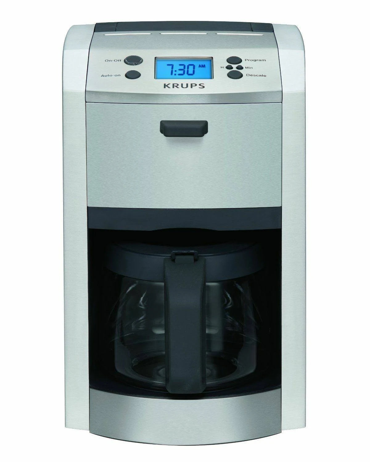 Programmable 12-Cup Coffee Maker by Krups, Featuring Die-Cast Construction and Stainless Finish, KM8105