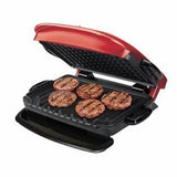George Foreman GRP2841R Red Grill with Removable Plates, 5-Serving Capacity and Variable Temperature
