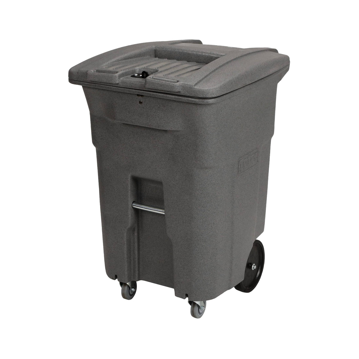 Toter Graystone Document Trash Can with Wheels and Hasp Lock, 96 Gallon, 2 Standard and 2 Stationary Casters