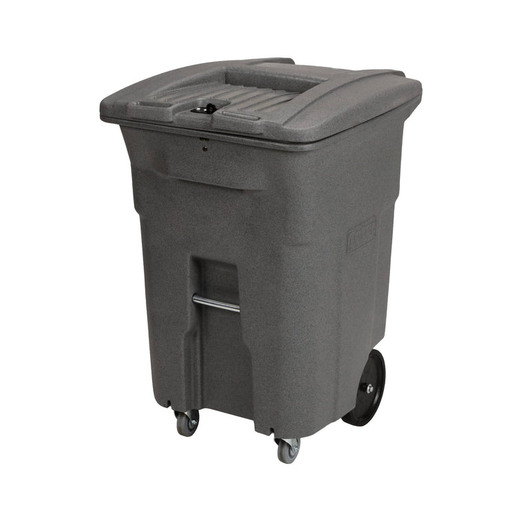 Toter Graystone Document Trash Can with Wheels and Hasp Lock, 96 Gallon, 2 Standard and 2 Stationary Casters