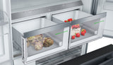 Bosch 800 Series Smart French Door Refrigerator, 21 Cu. Ft. Counter-Depth Design in Black Stainless Steel