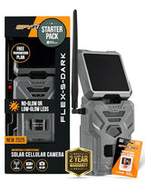 SPYPOINT Flex-S-Dark Solar Cellular Trail Camera with Built-In Solar Panel, 40MP Photos, 1080p Video with Sound, No-Glow Night Vision and Motion Activation