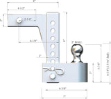 Uriah Products Aluma-Tow UT623410 6-Inch Drop Ball Mount for 2-Inch Receiver