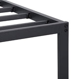 PrimaSleep Full-Size 18-Inch Heavy-Duty Steel Slat Bed Frame in Black with Anti-Slip Support, No-Noise Construction, Easy Assembly, and No Box Spring Required