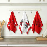 Geyoga 6-Piece Christmas Kitchen Towel Set with Buffalo Plaid and Tree Designs, Soft Absorbent Dish, Tea and Hand Towels for Holiday Gifts, 16 x 24 Inches, Gray and White