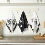 Geyoga 6-Piece Christmas Kitchen Towel Set with Buffalo Plaid and Tree Designs, Soft Absorbent Dish, Tea and Hand Towels for Holiday Gifts, 16 x 24 Inches, Gray and White