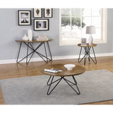 Churchill Round Coffee Table in Dark Brown and Black