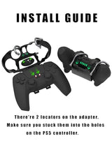 EXknight Leverback FPS Gaming Paddles with Rear Button Controls, Controller Attachment for PS5, Black