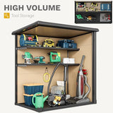 DWVO 5 x 3ft Gray Resin Outdoor Storage Shed with Floor, Window, Waterproof Construction, and Lockable Door for Garden, Yard, or Patio