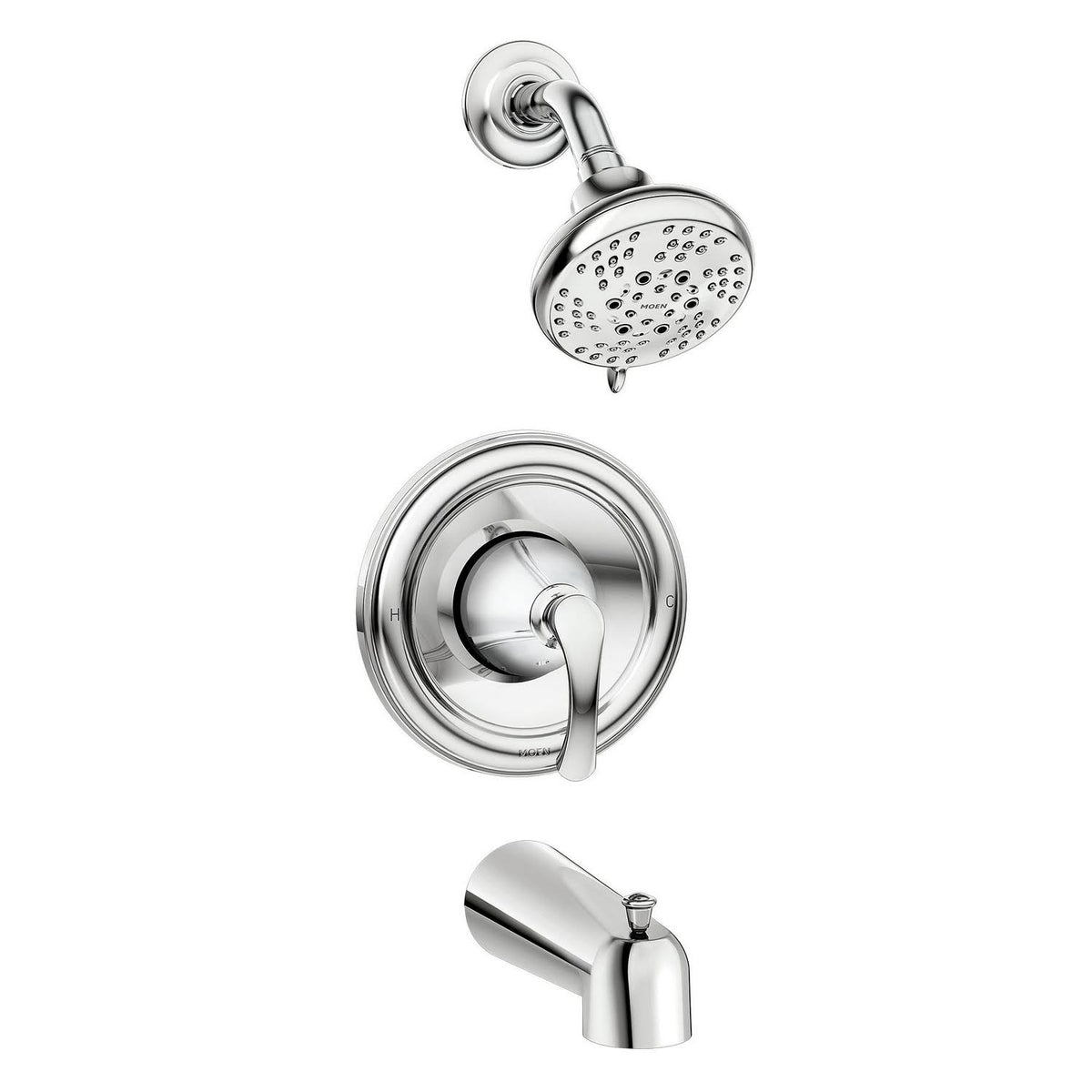 Moen Tiffin Tub and Shower Faucet with Chrome Finish and Single-Handle Control