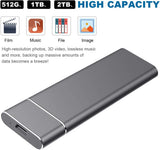 YSYDYPBB-05 Ultra-Slim 2TB External Hard Drive for Mac, PC, Desktop and Laptop, C-Black