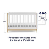 GAP babyGap Tate 4-in-1 Convertible Crib, GREENGUARD Gold Certified, Bianca White and Natural