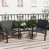 Greesum 4-Piece Outdoor Patio Conversation Set with Glass Coffee Table, Black Furniture for Lawn, Garden or Poolside