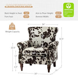 HULALA HOME Upholstered Wingback Accent Chair with Removable Cushion, Wood Legs and Nailhead Trim, Floral Living Room or Bedroom Armchair, Blue