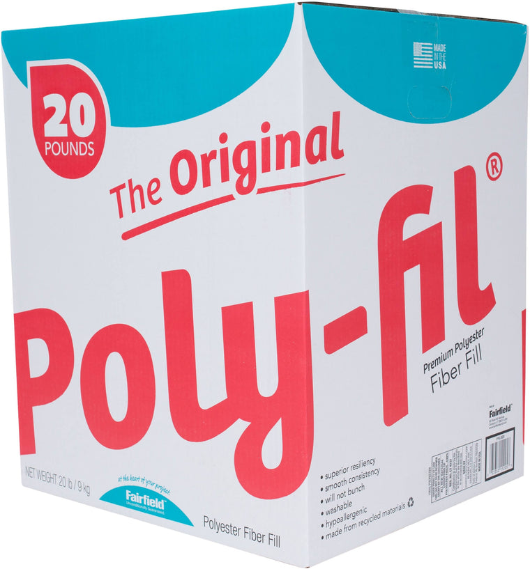 Poly-Fil Premium Polyester Fiberfill, 100% Polyester Filling in a 20 lb. Box