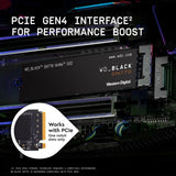 WD_BLACK 2TB SN770 Internal Gaming SSD with Gen4 PCIe and M.2 2280 Form Factor, Up to 5,150 MB/s, WDS200T3X0E
