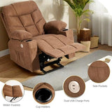 YITAHOME Dark Grey Power Lift Recliner with Massage, Heat, USB Ports, Cup Holders, Remote Control, and a Spacious Fabric Seat