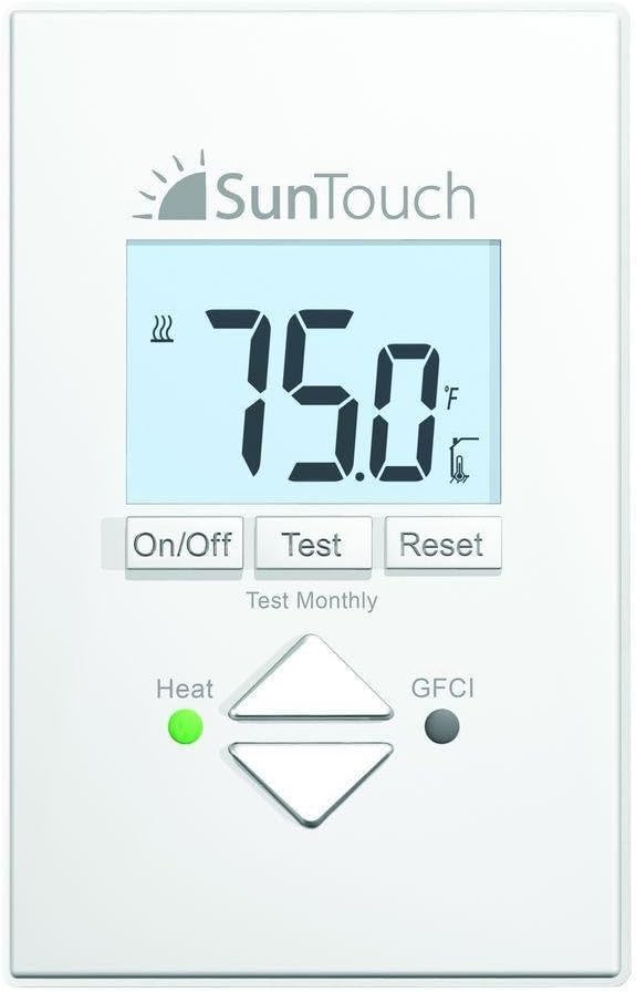 SunTouch SunStat Core Non-Programmable Thermostat for Floor Heating Systems, White, 4.63 x 2.95 x 1.65 Inches