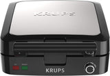 KRUPS Belgian Waffle Maker with Removable Silver/Black Plates for 4 Slices