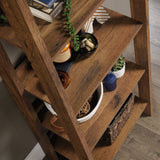 Sauder Trestle Bookcase with 5 Shelves, Vintage Oak Finish