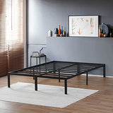 PrimaSleep Full-Size 18-Inch Heavy-Duty Steel Slat Bed Frame in Black with Anti-Slip Support, No-Noise Construction, Easy Assembly, and No Box Spring Required