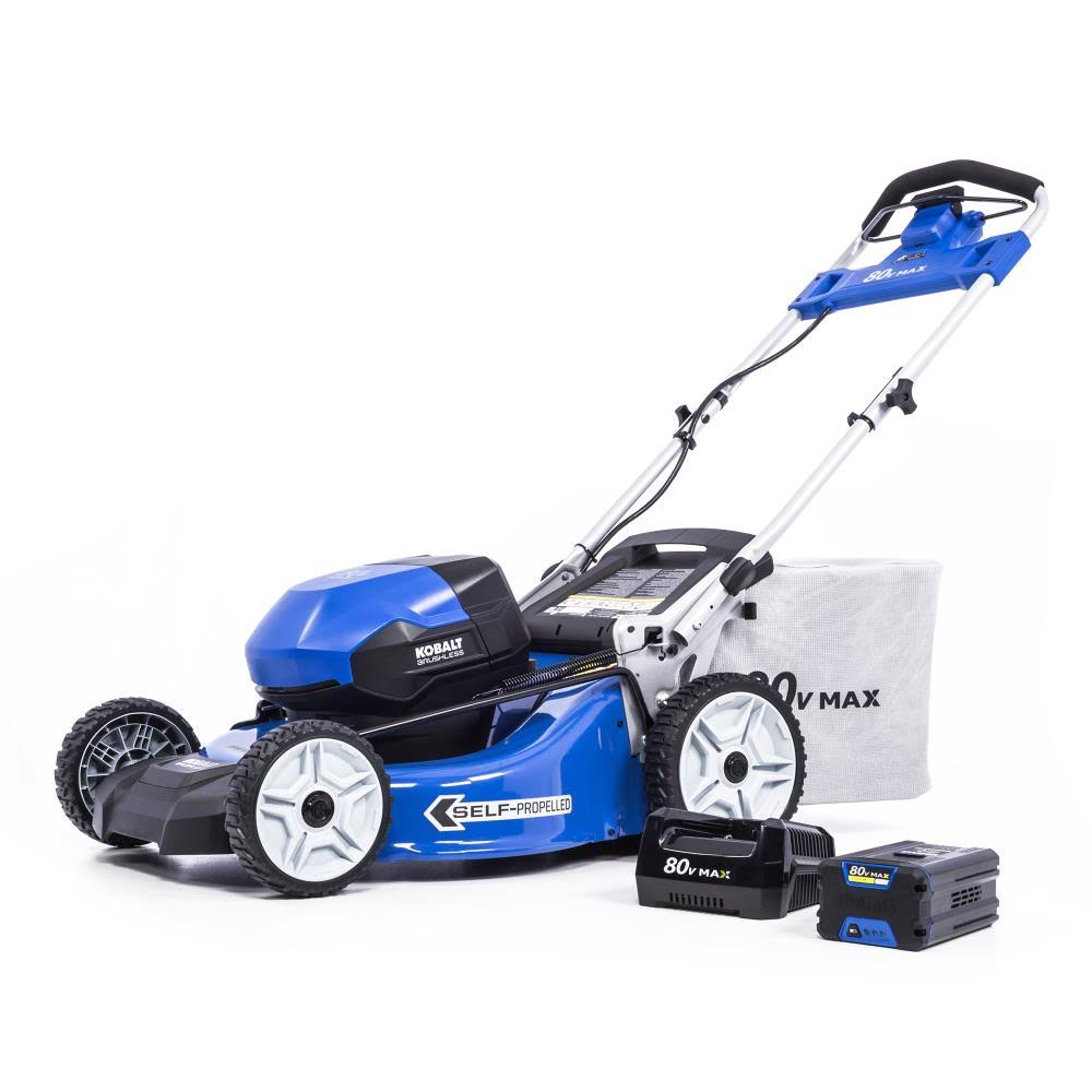 Kobalt KMP 6080-06 80-Volt Max Cordless Electric Lawn Mower with Brushless Motor and Self-Propelled Drive, 21-Inch