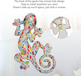 Resin Gecko Wall Sculpture for Outdoor Decor, Mexican Lizard Figurine for Farmhouse Porch, Patio, Lawn or Fence, LM9001A-1