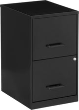 Lorell 14341 2-Drawer File Cabinet, 18 Deep, Black