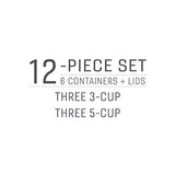 12-Piece Rubbermaid EasyFindLids Food Storage Set with Press & Lock Leak-Proof Lids, Clear Meal Prep Containers