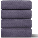 4-Pack Oversized Black Bath Towels, 35×70 600 GSM Bath Sheets with Ultra-Soft, Absorbent Quick-Dry Fabric for Bathroom, Gym, Hotel, Camp or Pool