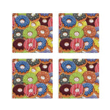 4-Piece Donuts Ceramic Coaster Set, 3.9-Inch Absorbent Heat-Resistant Drink Coasters with Cork Bases for Home, Kitchen or Bar