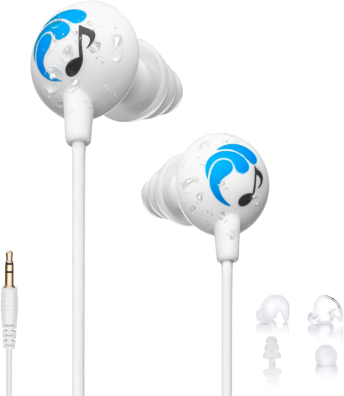 2-Pack Swimbuds Sport Premium Waterproof Headphones with Wired 3.5 mm Jack
