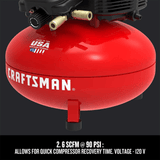 Portable Craftsman Pancake Air Compressor with Accessory Kit, Oil-Free, 6 Gallon, 150 PSI