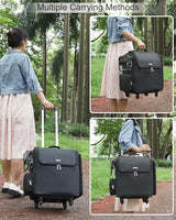 Relavel Rolling Makeup Train Case with 4 Wheels, Heat-Insulated Full-Layer Design, Adjustable Dividers and Organized Storage for Cosmetics and Hair Tools