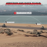 2-Pack V5.2 Motorcycle Bluetooth Headsets with Music Sharing, 2-Way Helmet Communication, IP67 Waterproofing and Hi-FI Speakers for ATV, Snowmobile and Skiing