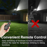 2-Pack 75W Outdoor Motion Sensor Flood Lights with Remote Control, 3 Heads, 6500K, 7500LM, IP65 Weather Resistance, Dusk-to-Dawn Lighting for Yard, Garage, Porch, or Wall