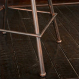 Noble House Lawrence Saddle-Style Bar Stool, 26-Inch, Finished in Copper and Silver