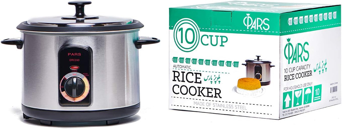 Pars Automatic Persian Rice Cooker, 10-Cup Tahdig Rice Maker for Perfect Rice Crust