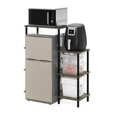 Furinno Turn-N-Tube Tall Kitchen Storage Shelf, Tool-Free Assembly with French Oak Grey and Black Finish