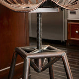 Noble House Lawrence Saddle-Style Bar Stool, 26-Inch, Finished in Copper and Silver