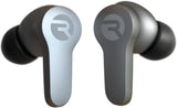 Raycon The Work True Wireless Earbuds in Jet Silver, Bluetooth In-Ear Headset with Microphone, Stereo Sound, 32 Hours of Battery Life and Three Sound Profiles