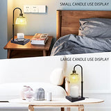 Adjustable Top-Down Candle Warmer Lamp with Two Bulbs, Dimmable Brightness and Heat Controls, Timer and Auto Shut-Off, Black