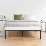 PrimaSleep Full-Size 18-Inch Heavy-Duty Steel Slat Bed Frame in Black with Anti-Slip Support, No-Noise Construction, Easy Assembly, and No Box Spring Required
