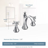 Moen Wynford Bathroom Faucet, Model T4524ORB, with Two Handles and Oil-Rubbed Bronze Finish