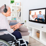 BlueVIBE GTV Wireless TV Headphones for Seniors and Hearing Impaired, 2.4GHz RF Transmitter with 10-Hour Battery and No Audio Delay
