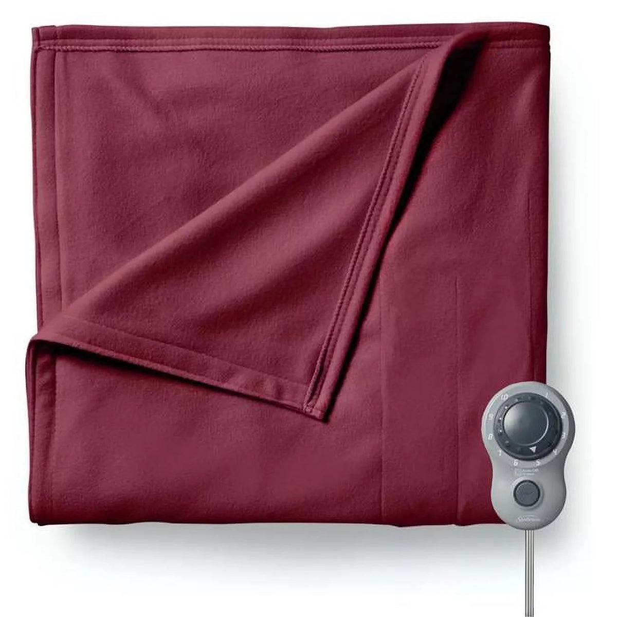 Sunbeam Full-Size Electric Heated Fleece Blanket in Garnet