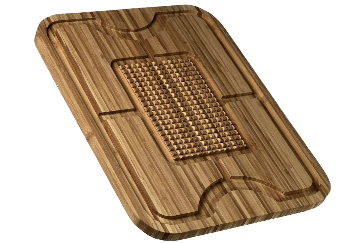 Extra-Large Reversible Bamboo Cutting Board for Meat, Cheese and Vegetables, Organic Wooden Carving Board for Kitchen Use