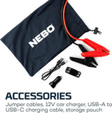NEBO 3-in-1 Emergency Roadside Kit with Assist Jump Starter, Power Bank and 200-Lumen Floodlight