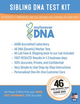 My Forever DNA Sibling DNA Test Kit with 46 Genetic Markers, Lab Fees and Shipping Included, Confidential Results